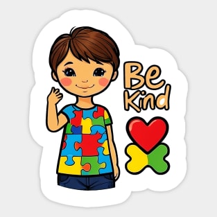 Blue Be Kind Autism Awareness Sticker